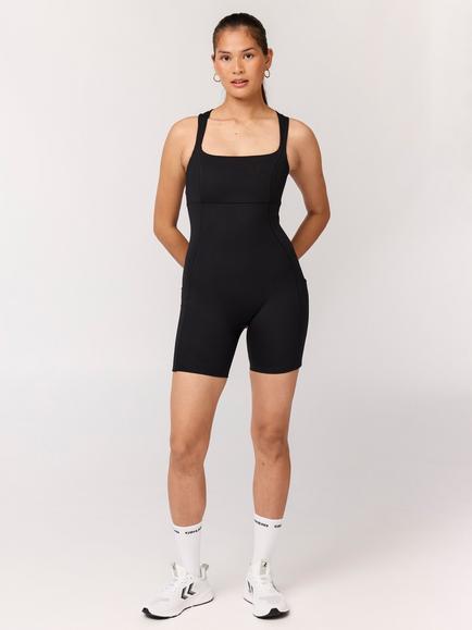 Girlfriend Collective Tina Workout Unitard, Black, Black