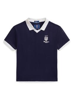 Ralph Lauren Kids' Knitted Wimbledon Polo Shirt, Navy, Navy