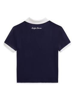 Ralph Lauren Kids' Knitted Wimbledon Polo Shirt, Navy - view 2, Navy