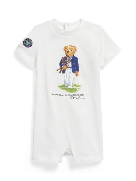 Ralph Lauren Baby Wimbledon 2026 Short Bodysuit, White, White