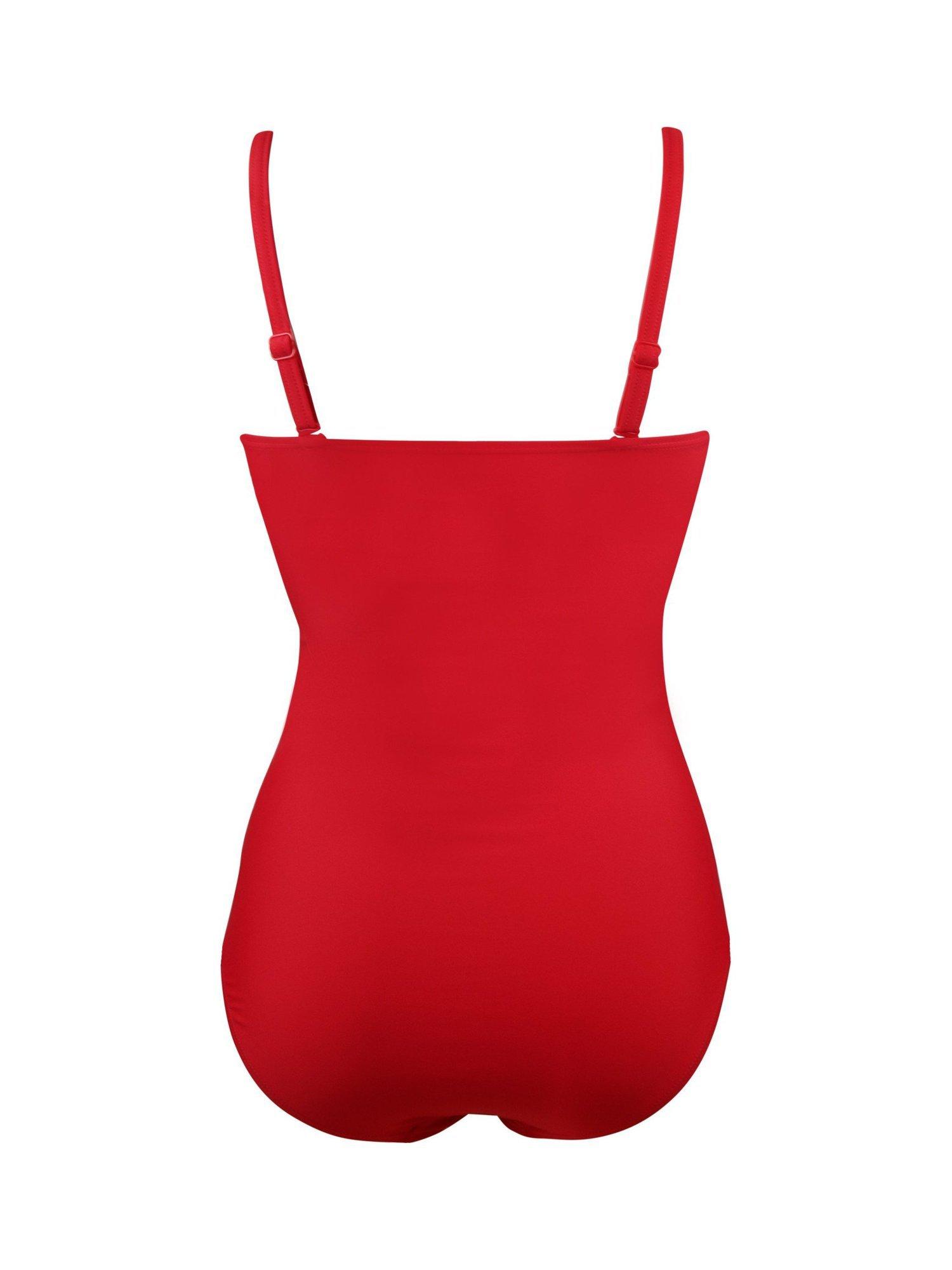 Product image 9 of 9, which shows Pour Moi Santa Monica Control Swimsuit, Red, 10
