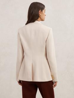 Reiss Soren Single Breasted Wool Blend Jacket, Cream - view 2, Cream