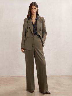 Reiss Solene Double Breasted Wool Rich Blazer, Green, Green