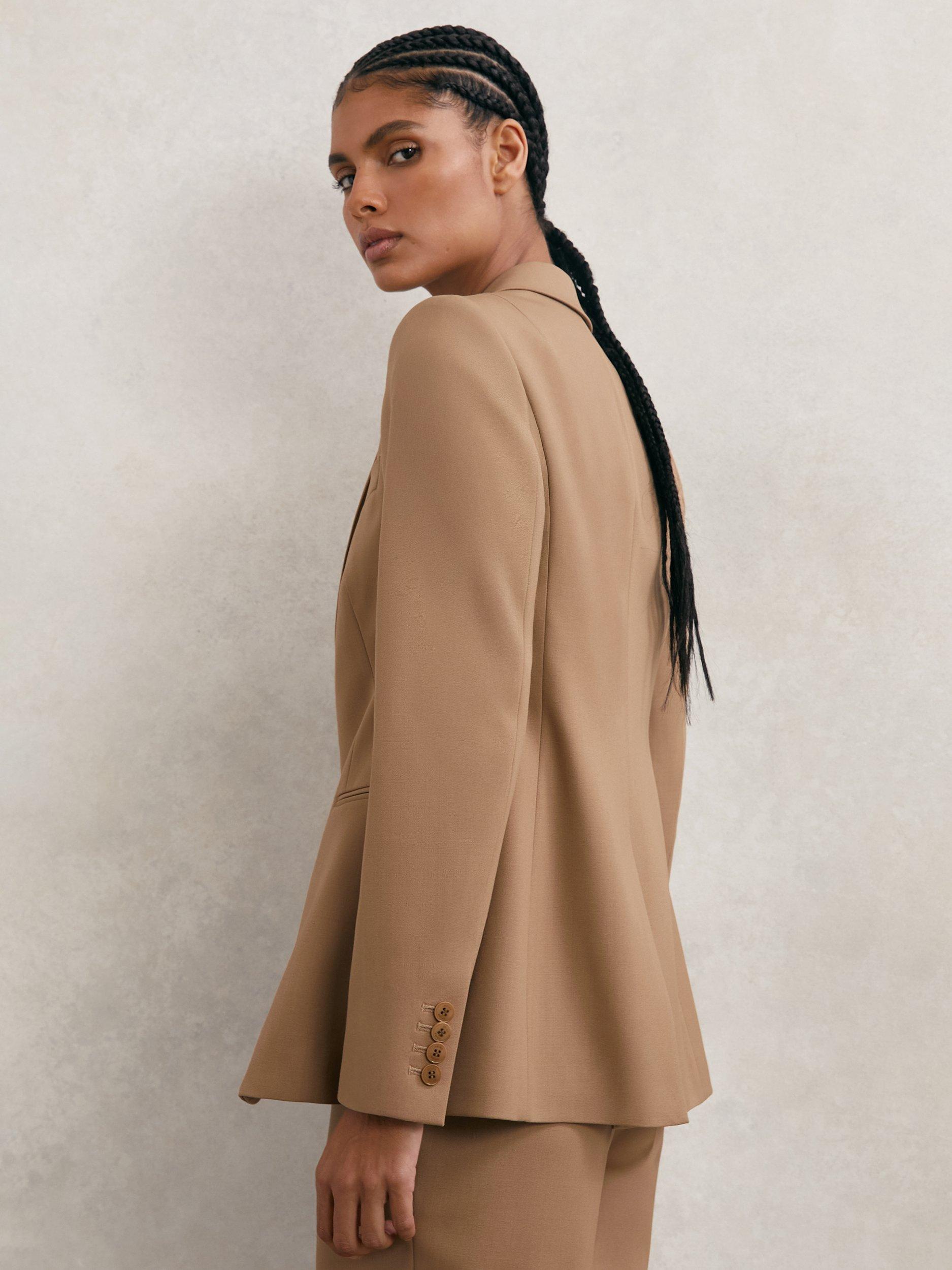 Product image 5 of 5, which shows Reiss Petite Jade Wool Blend Jacket, Camel, 6Pt