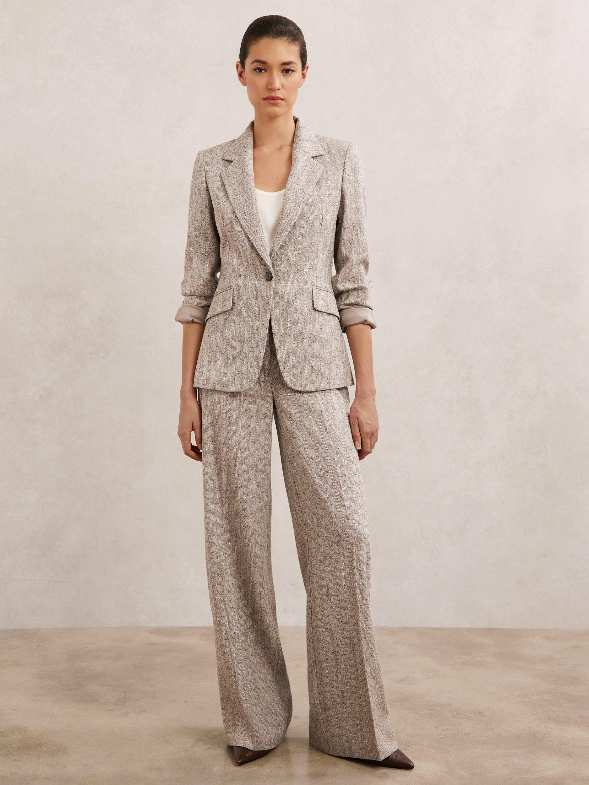 Product image 4 of 5, which shows Reiss Isla Textured Jacket, Grey, 6