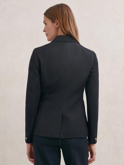 Reiss Petite Gigi Wool Blend Jacket - view 2, Navy