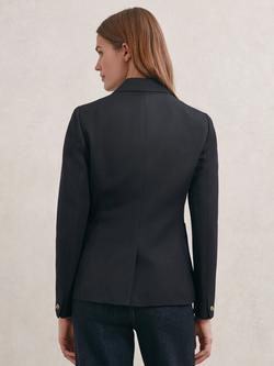 Reiss Gigi Double Breasted Wool Blend Jacket, Navy - view 2, Navy