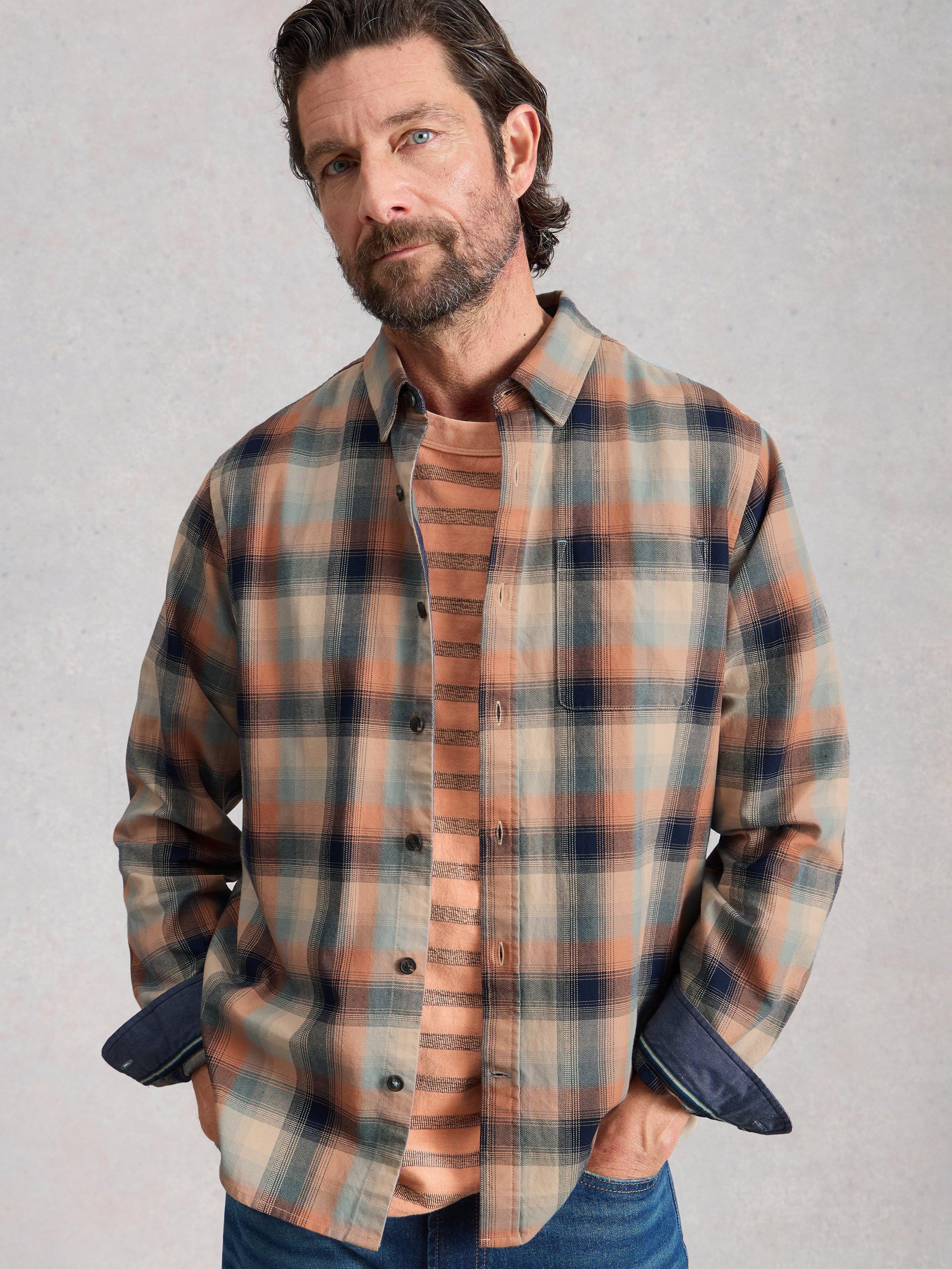 Product image 1 of 6, which shows White Stuff Cannes Cotton Regular Fit Check Shirt, Blue/Multi, XS