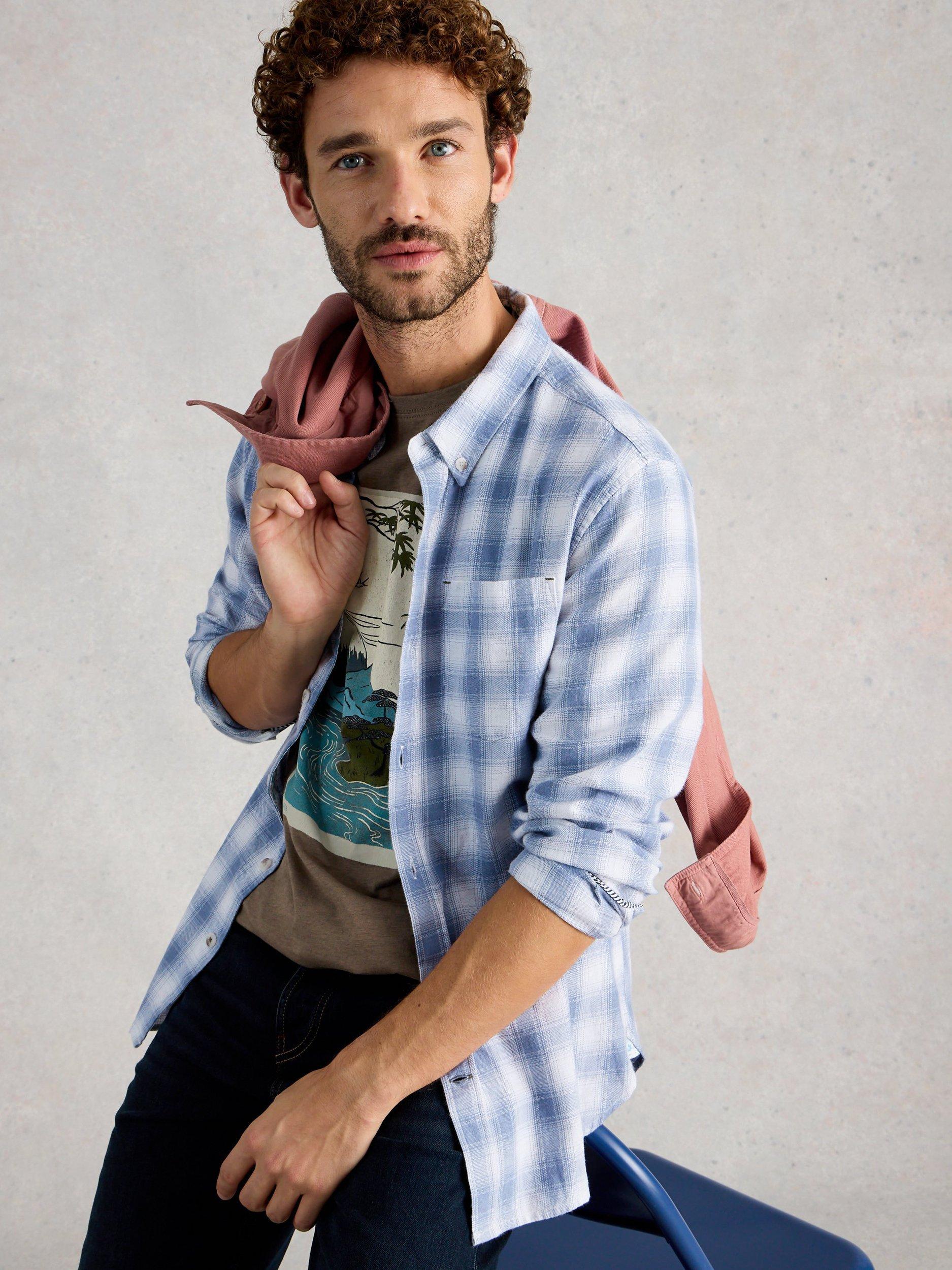 Product image 4 of 6, which shows White Stuff Ludlow Cotton Check Shirt , Blue, XS