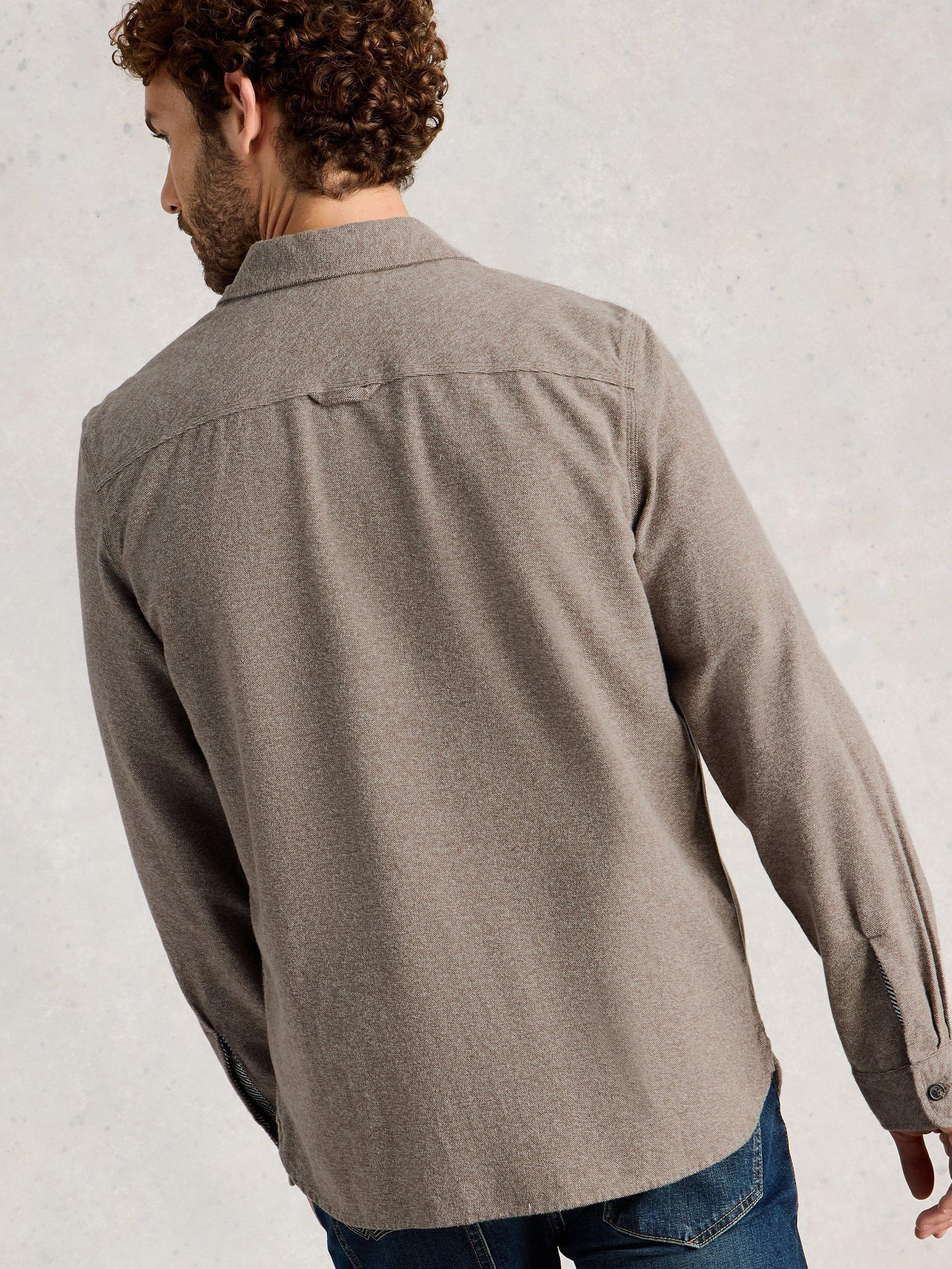 Product image 2 of 6, which shows White Stuff Darwen Cotton Mid-Weight Over Shirt, Light Brown, XS