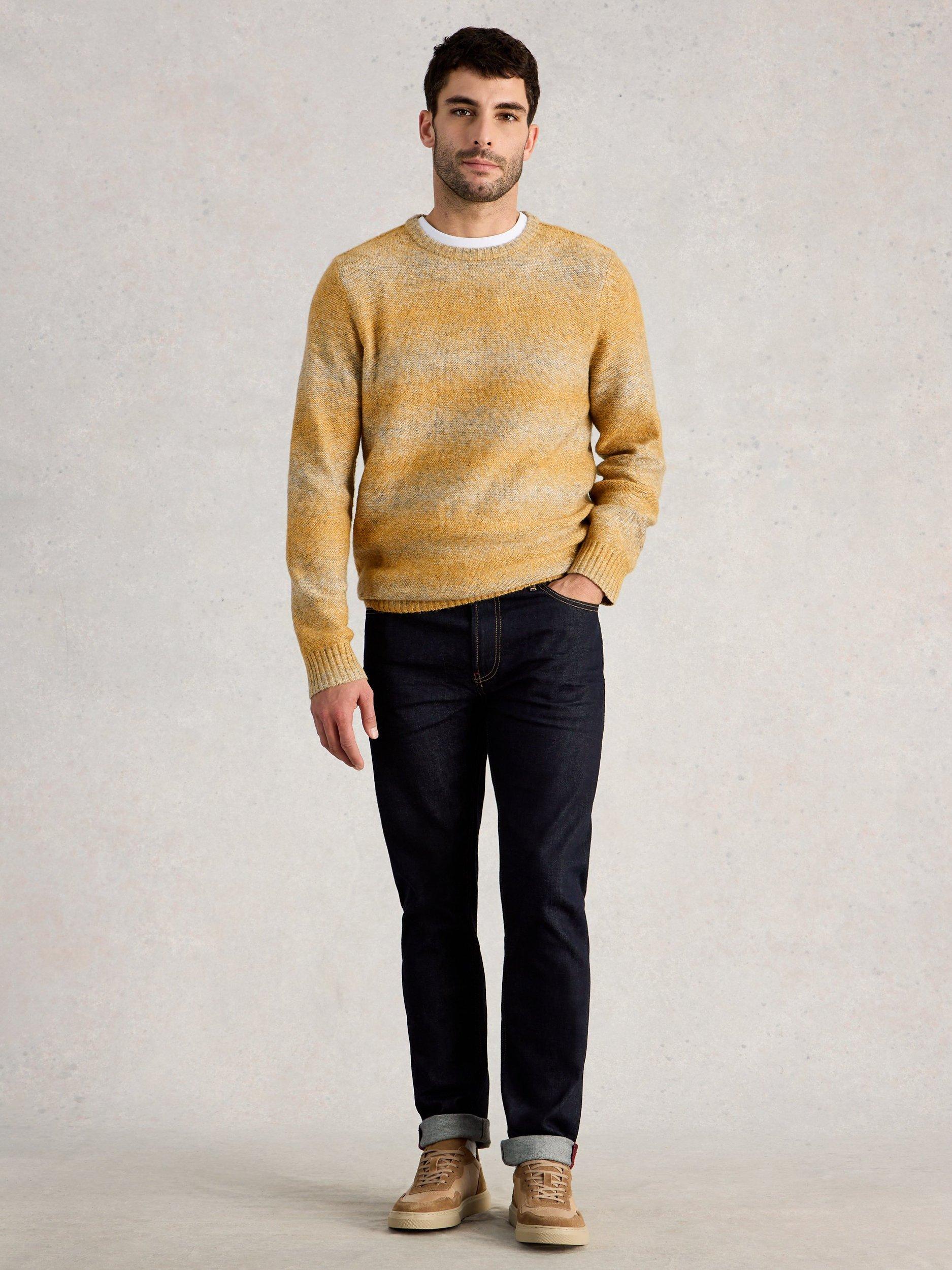Product image 1 of 6, which shows White Stuff Oban Stripe Crew Neck Jumper, Yellow, XS