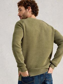 White Stuff Gatley Cotton Henley Jumper, Green - view 2, Green