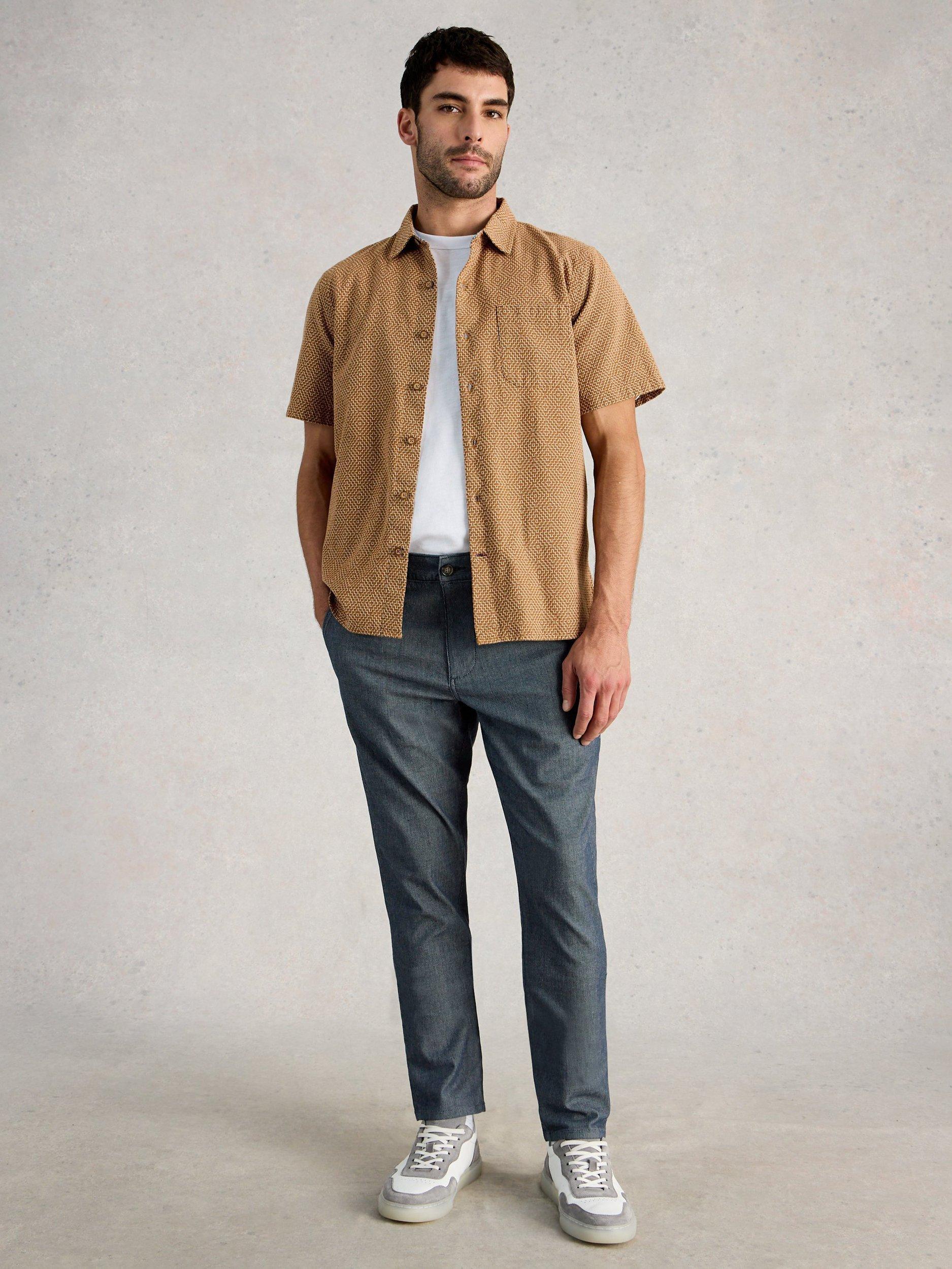 Product image 1 of 6, which shows White Stuff Striped Straight Fit Chinos, Blue, 30S