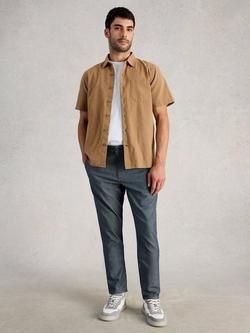 White Stuff Striped Straight Fit Chinos, Blue, Blue