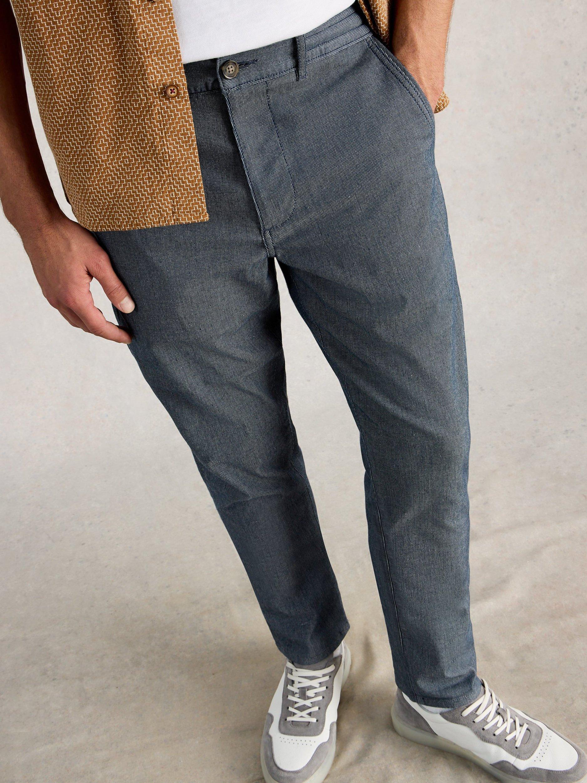 Product image 4 of 6, which shows White Stuff Striped Straight Fit Chinos, Blue, 30S