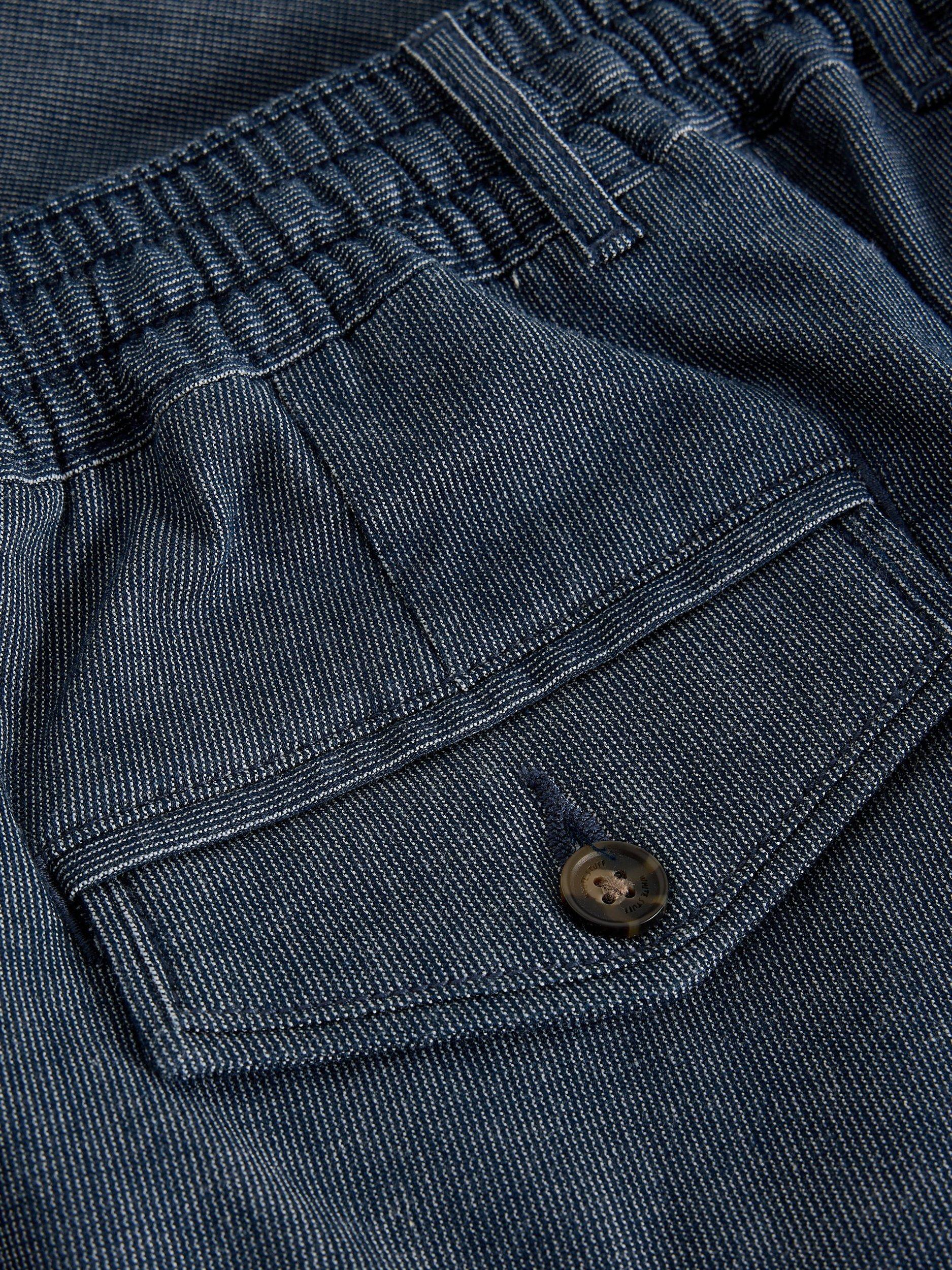 Product image 6 of 6, which shows White Stuff Striped Straight Fit Chinos, Blue, 30S