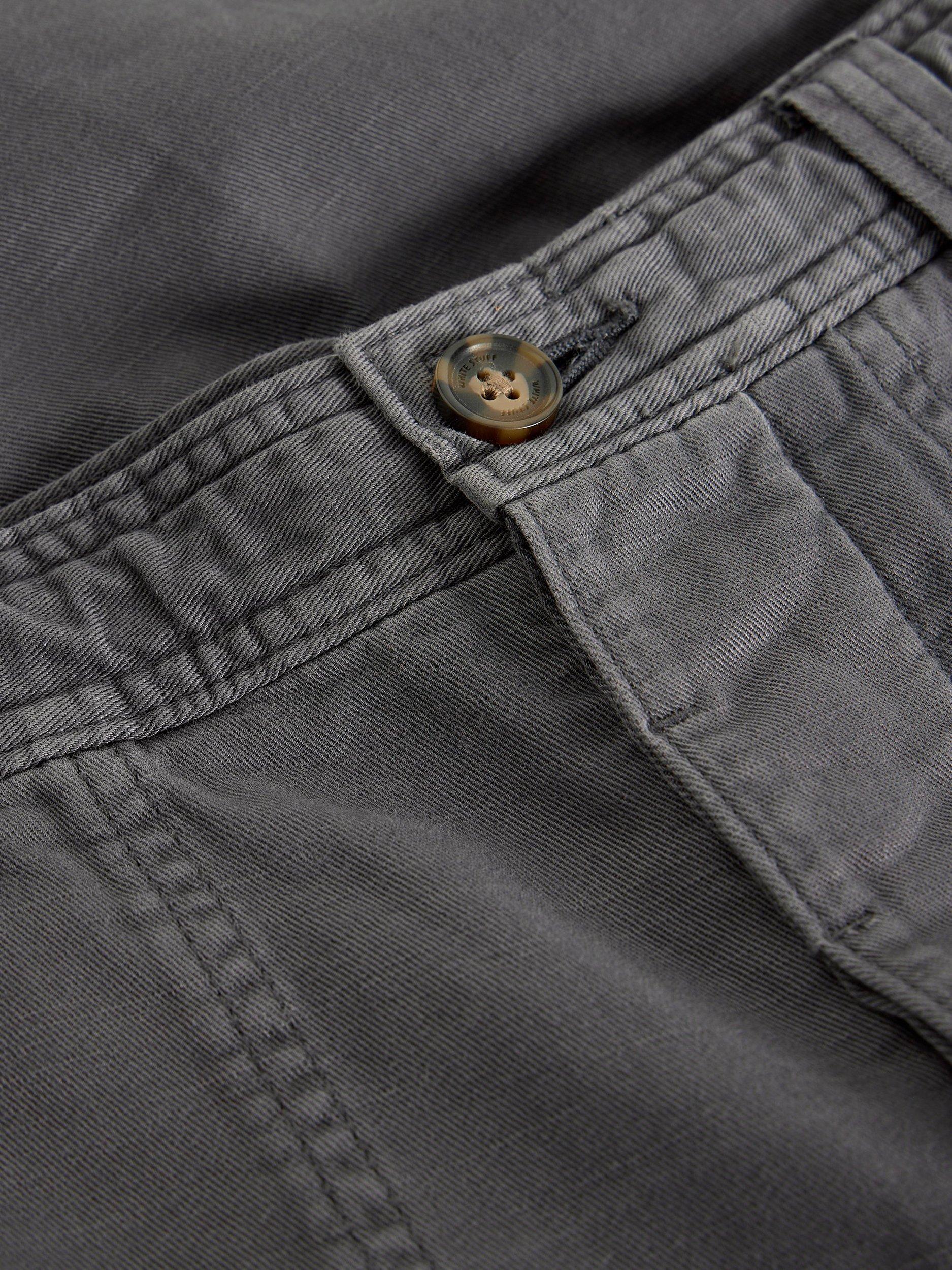 Product image 6 of 11, which shows White Stuff Kemble Cotton Cargo Trousers, Nearly Black, 30S