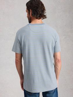White Stuff Abersoch Cotton Regular Fit Short Sleeve Stripe T-Shirt, Light Blue - view 2, Light Blue