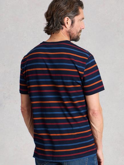 White Stuff Abersoch Cotton Regular Fit Stripe Shirt, Navy - view 2, Navy