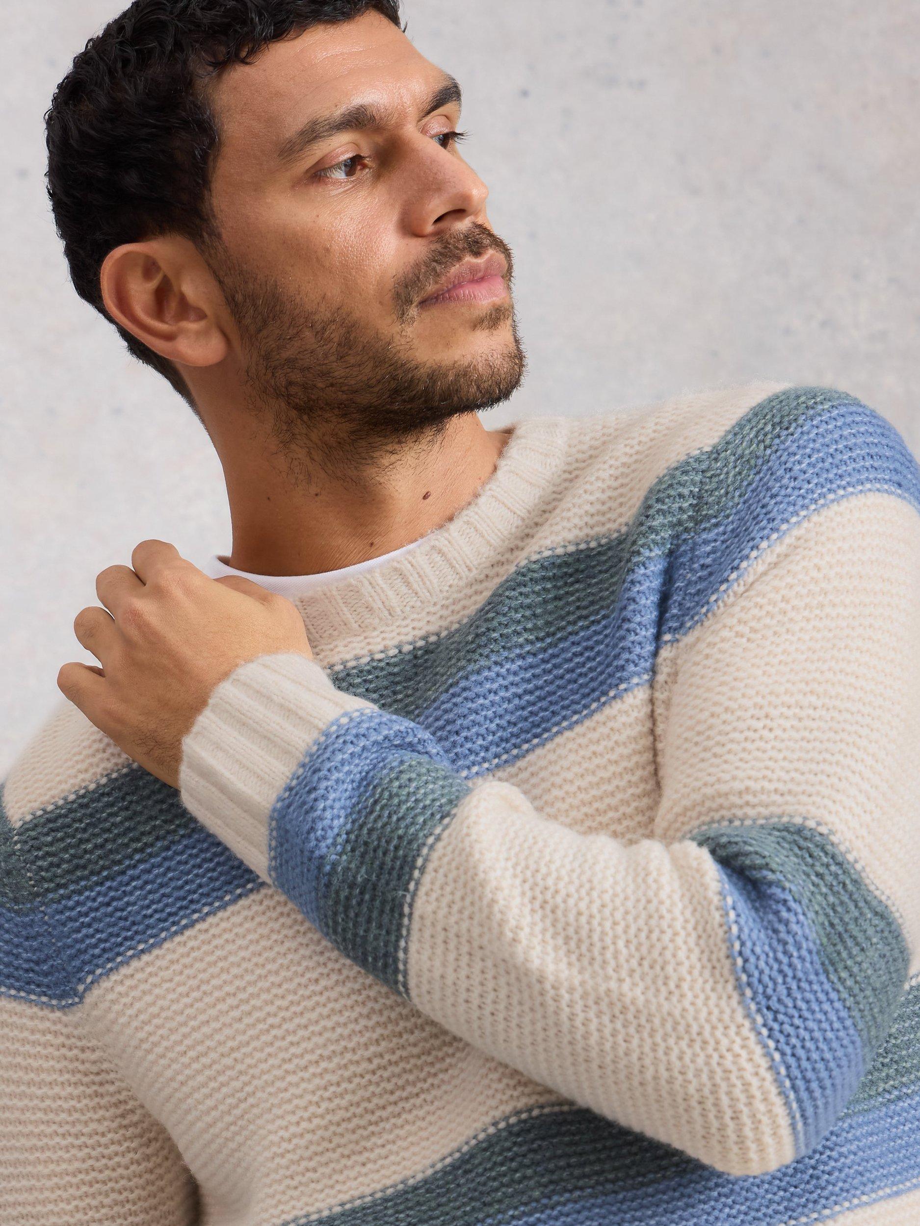 Product image 3 of 6, which shows White Stuff Baxton Stripe Crew Neck Jumper, White, XS