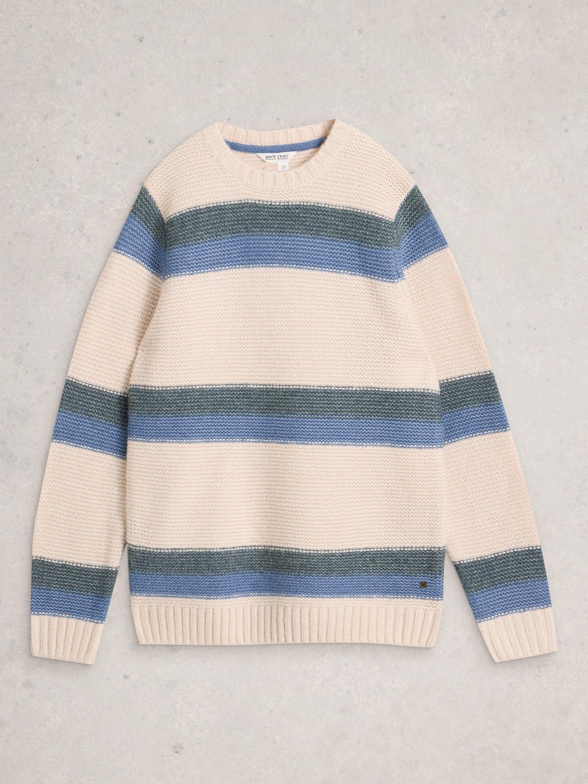 Product image 5 of 6, which shows White Stuff Baxton Stripe Crew Neck Jumper, White, XS