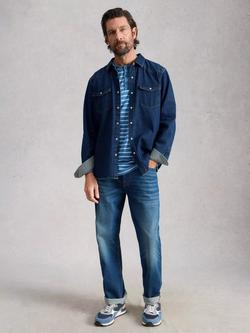 White Stuff Darvel Cotton Regular Fit Denim Shirt, Indigo