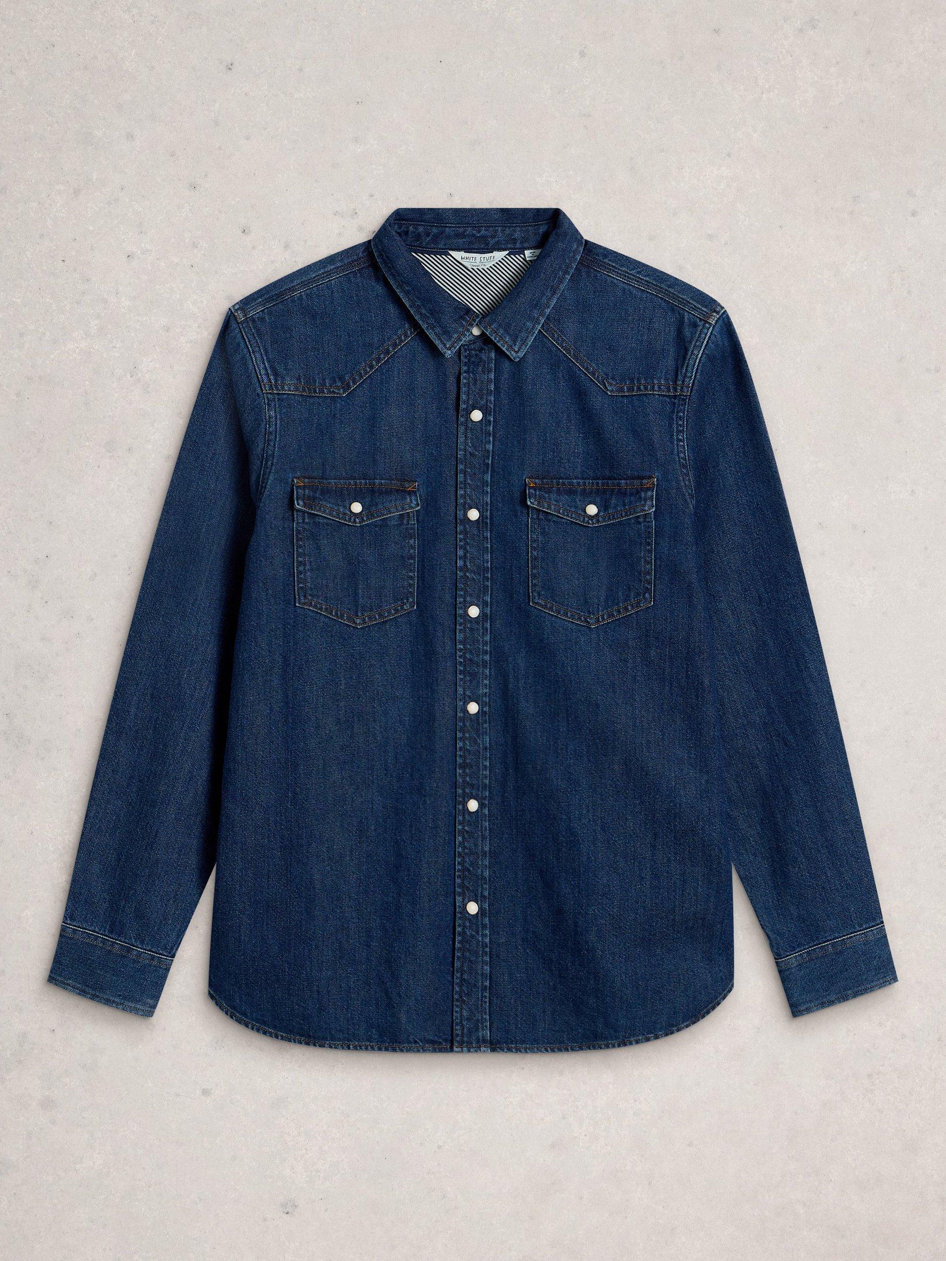 Product image 4 of 5, which shows White Stuff Darvel Regular Fit Denim Shirt, Blue, XS