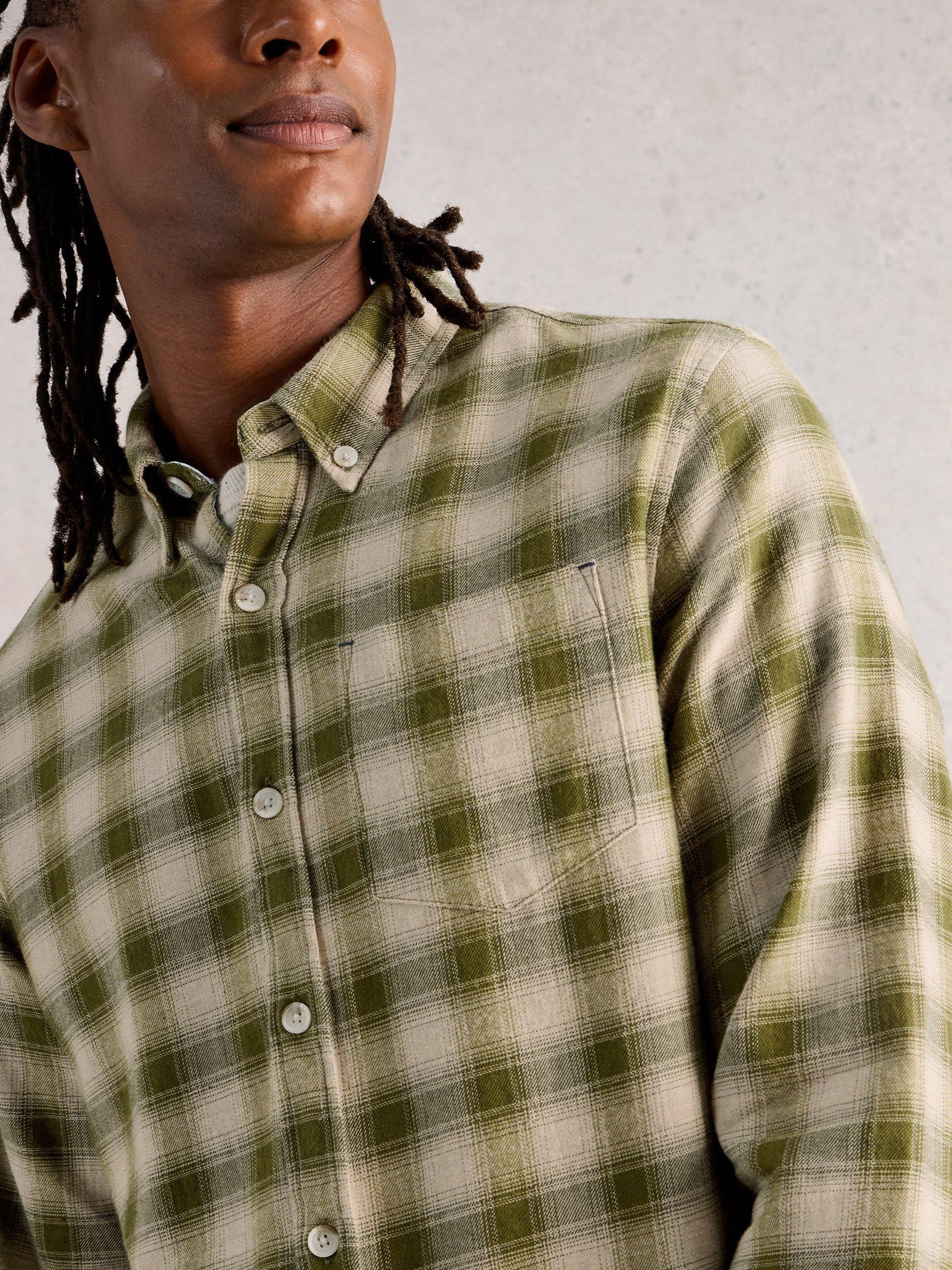 Product image 3 of 6, which shows White Stuff Ludlow Cotton Check Shirt, Green, XS