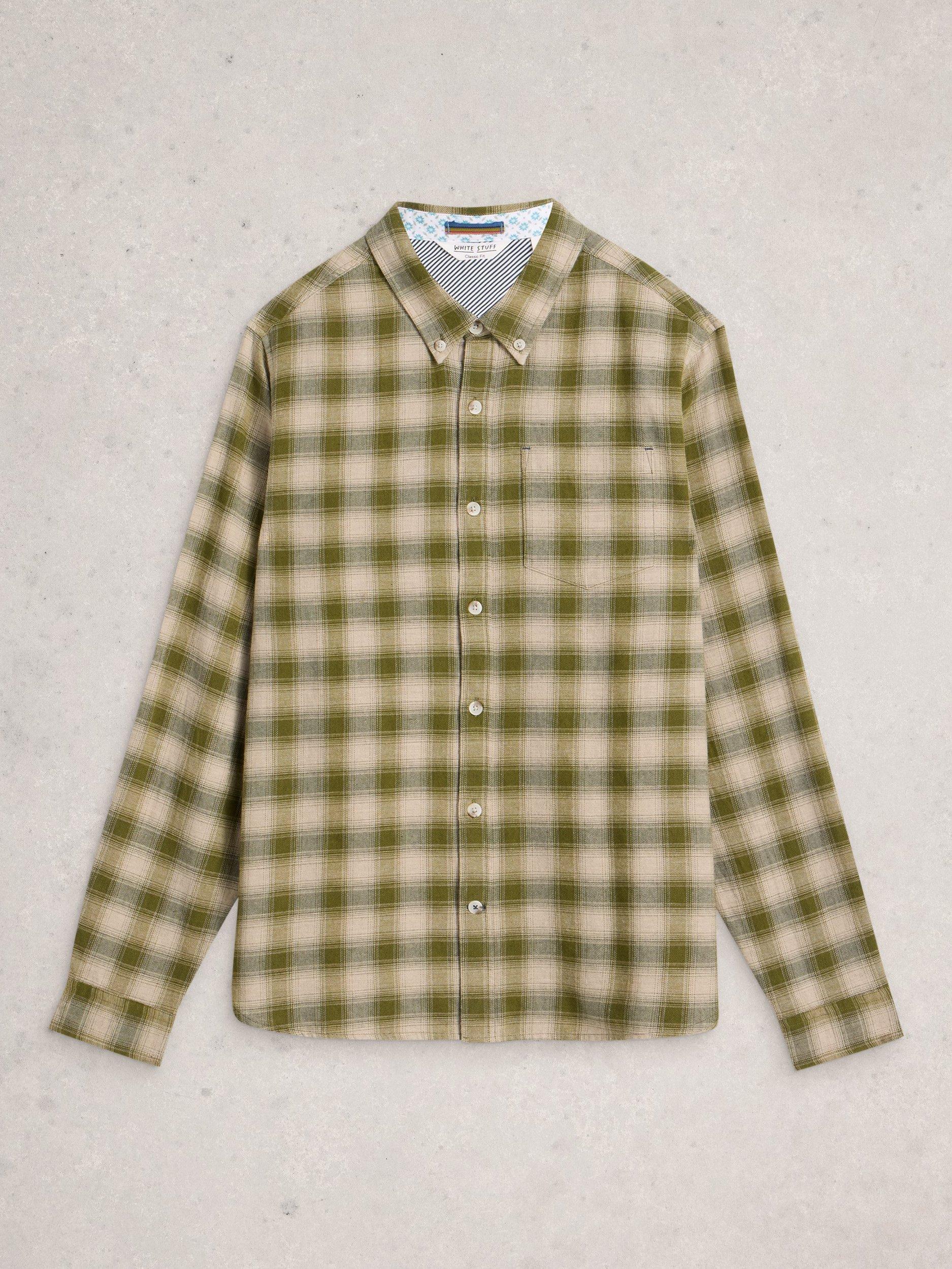 Product image 5 of 6, which shows White Stuff Ludlow Cotton Check Shirt, Green, XS