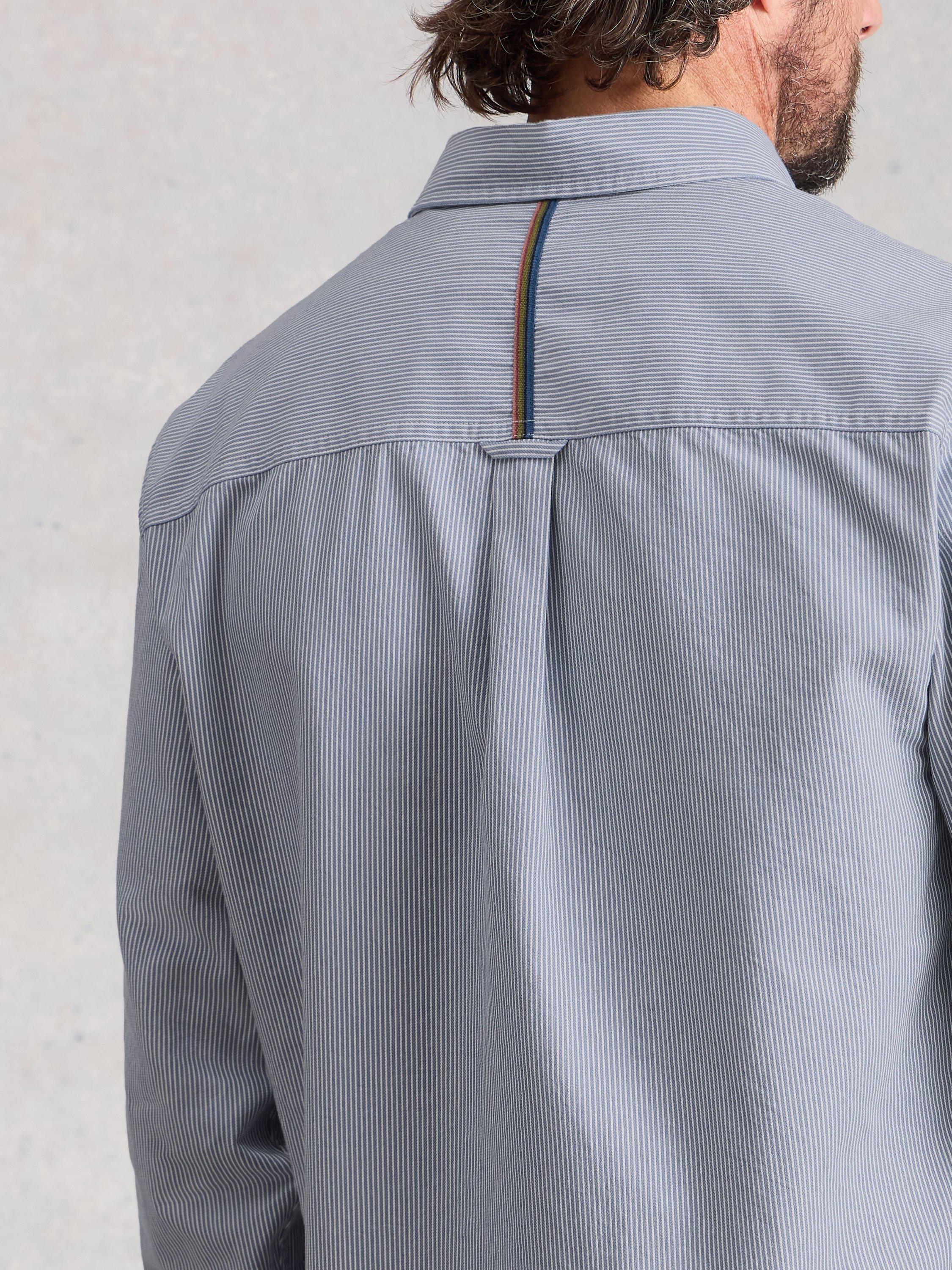 Product image 2 of 6, which shows White Stuff Sefton Cotton Regular Fit Stripe Shirt, Light Blue, XS