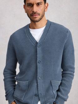White Stuff Gatley Cotton Cardigan, Blue, Blue