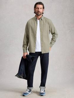 White Stuff Sefton Cotton Regular Fit Stripe Shirt, Light Green, Light Green