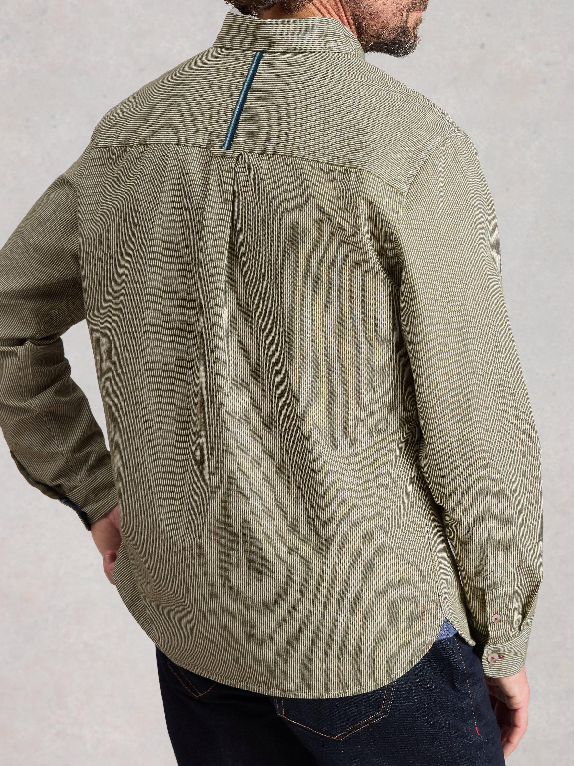 Product image 2 of 6, which shows White Stuff Sefton Cotton Regular Fit Stripe Shirt, Light Green, XS