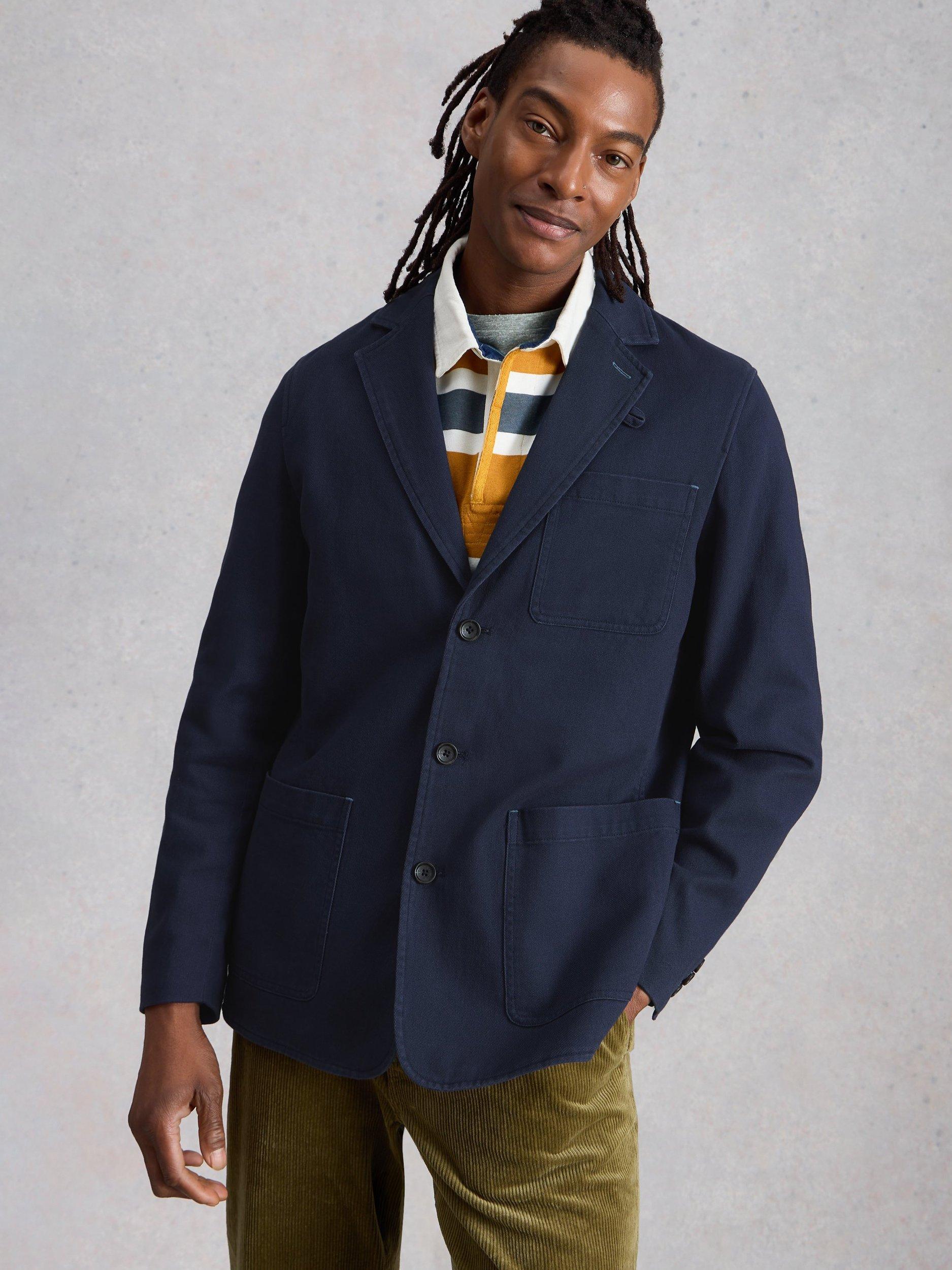 Product image 3 of 6, which shows White Stuff Chorley Wool Blend Blazer, Blue Midnight, 38R