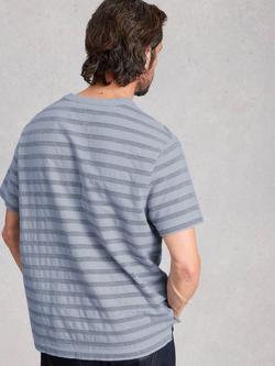 White Stuff Harrington Cotton Regular Fit Short Sleeve Stripe T-Shirt, Blue - view 2, Blue