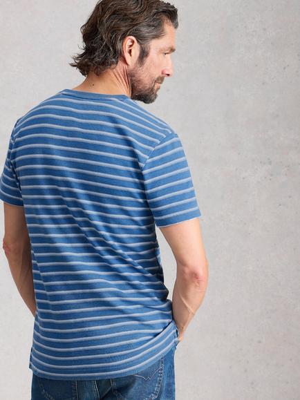 White Stuff Hastings Cotton Regular Fit Short Sleeve Stripe T-Shirt, Blue/White - view 2, Blue/White