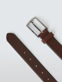 John Lewis Kids' Leather Belt, Brown - view 2, Brown