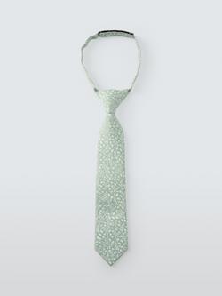 John Lewis Kids' Floral Tie, Sage, Green