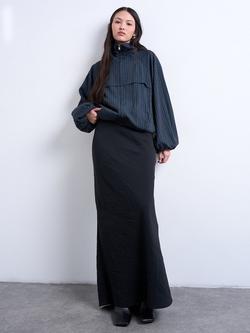 Topshop Straight Maxi Skirt - view 2, Black