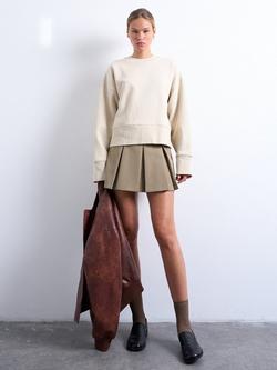 Topshop Heavyweight Crew Neck Sweatshirt, Cream, Cream