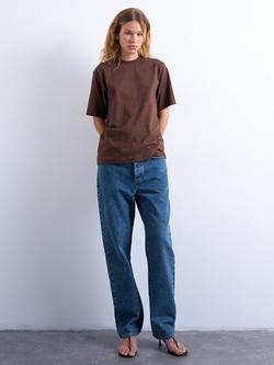 Topshop Premium Crew Neck T-Shirt, Brown