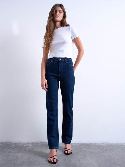 Topshop Dree High Rise Slim Stretch Jeans - view 2, Indigo Rinse
