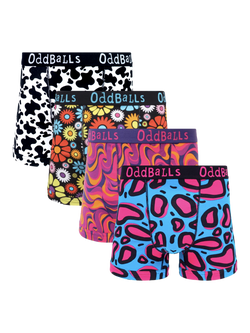 OddBalls Cotton Boxers Favourites Bundle, Pack of 4, Multi, Multi