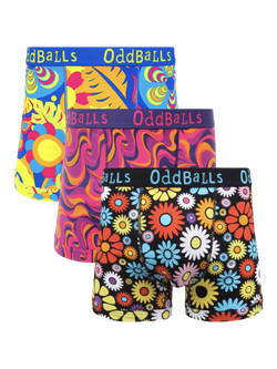 OddBalls Mixed Cotton Blend Boxers, Pack of 3, Multi, Multi