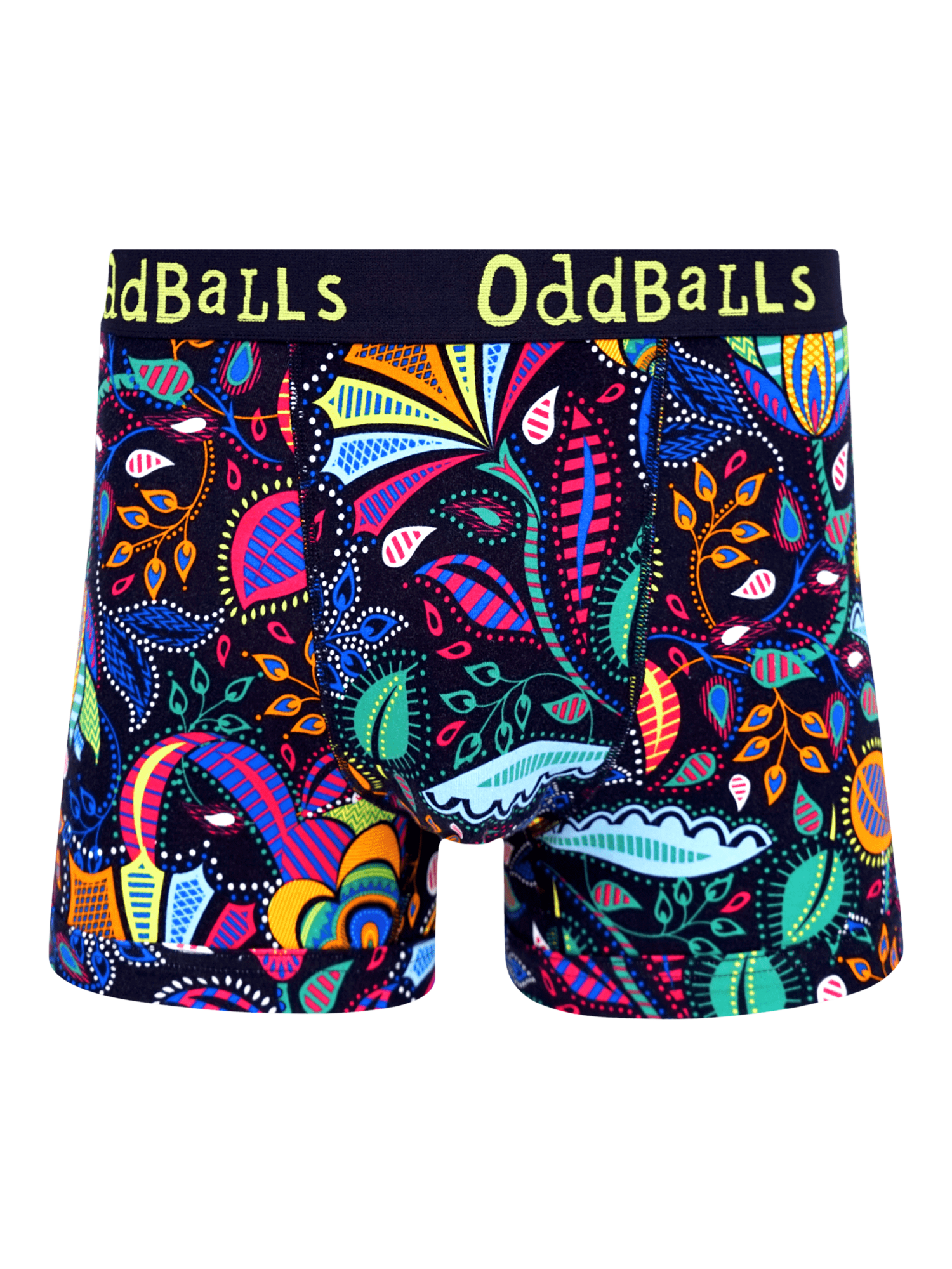Product image 5 of 8, which shows OddBalls Mixed Cotton Blend Boxers, Pack of 3, Multi, S