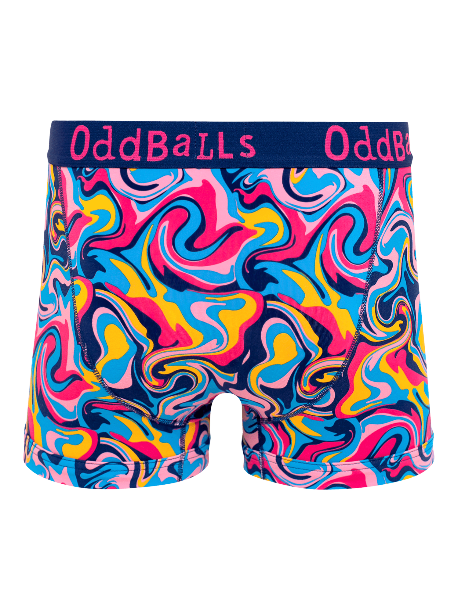 Product image 8 of 8, which shows OddBalls Mixed Cotton Blend Boxers, Pack of 3, Multi, S