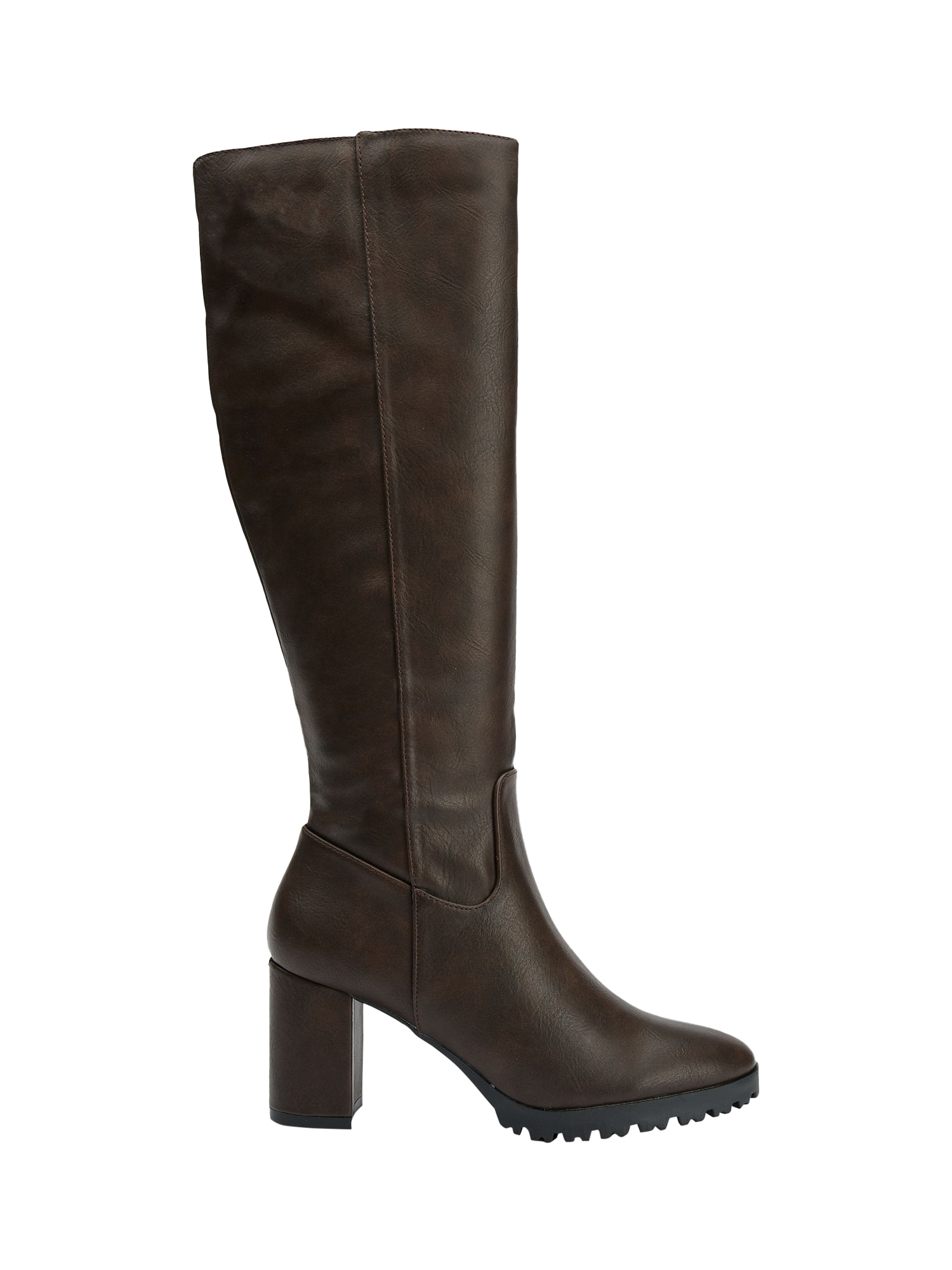 Product image 1 of 5, which shows V.GAN Edam Knee High Boots, Brown, 3
