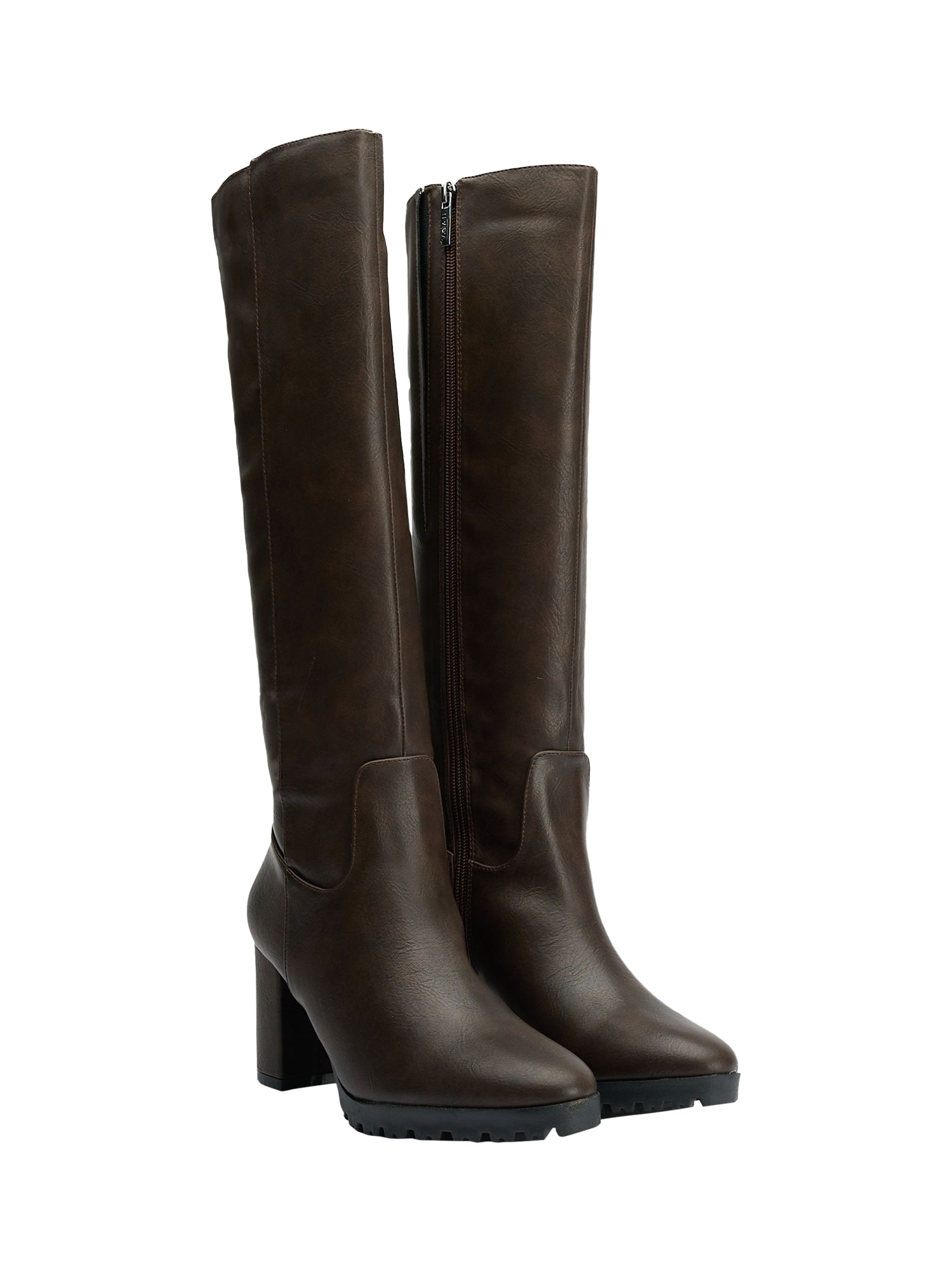 Product image 2 of 5, which shows V.GAN Edam Knee High Boots, Brown, 3