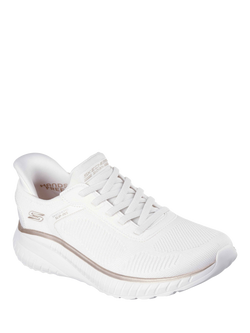 Skechers BOBS Sport Squad Chaos Slip-ins Trainers - view 2, White/Gold