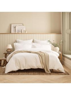 Christy Flannel Marl Duvet Cover Set, White